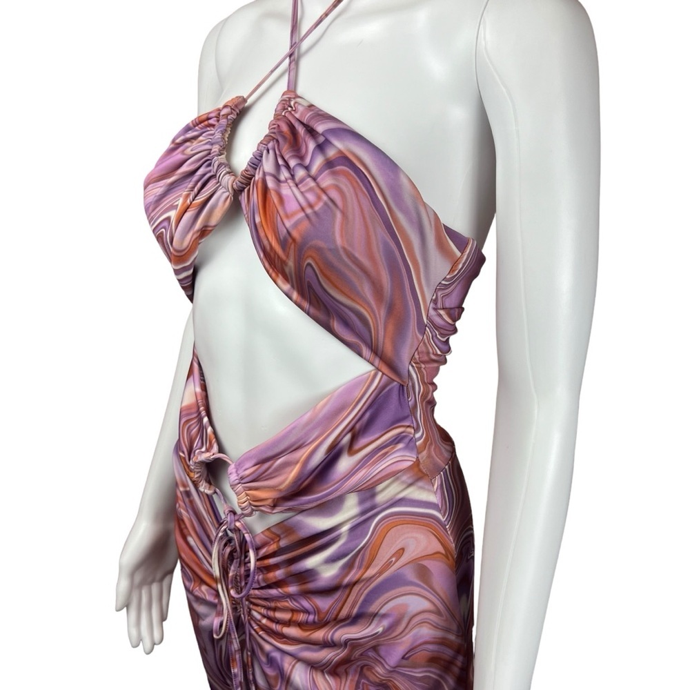 House of CB Kasia Purple Swirl Cutout Midi Dress - Picture 8 of 12